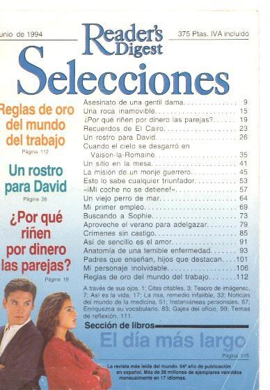 Selecciones del Reader s Digest junio 1994: Reglas de oro del mundo del trabajo-