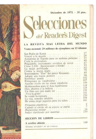 Selecciones del Reader s Digest diciembre 1972: San Pedro de Roma- Autopistas 