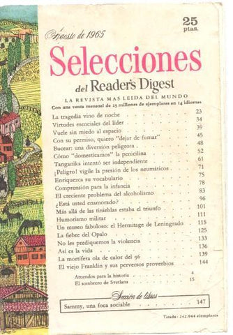 Selecciones del Reader s Digest  agosto 1965: La tragedia vino de noche- Vuele 