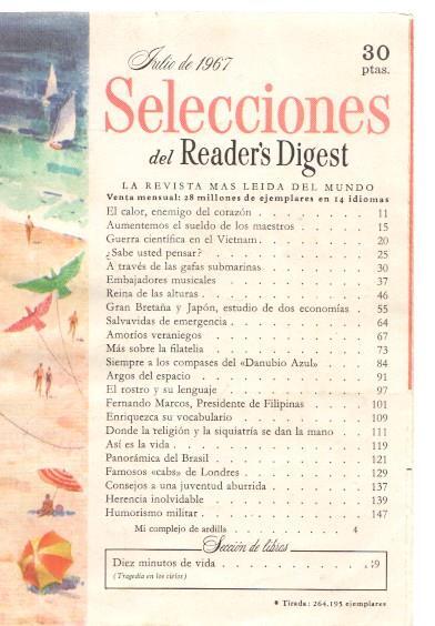 Selecciones del Reader s Digest  julio 1967: El calor enemigo del corazon- Guerra