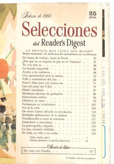 Selecciones del Reader s Digest febrero 1966: En busca de trabajo, hacia el Norte-
