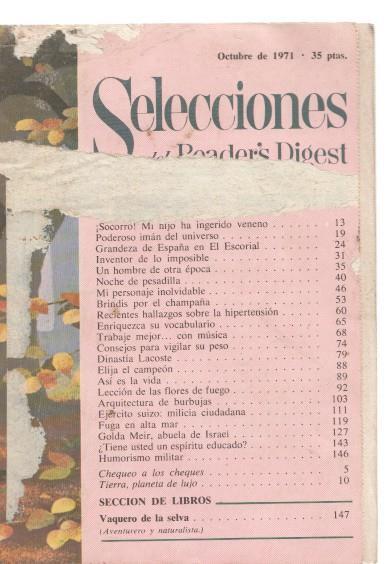 Selecciones del Reader s Digest octubre 1971: Poderoso iman del universo- Gran-