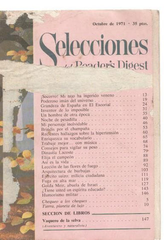 Selecciones del Reader s Digest octubre 1971: Poderoso iman del universo- Gran-