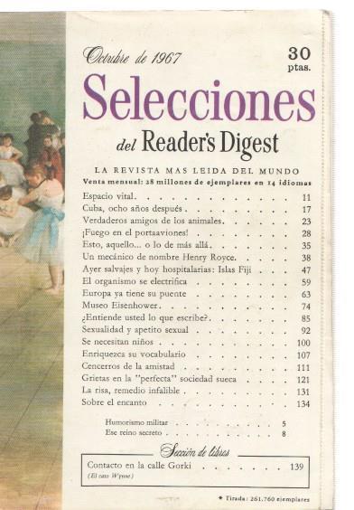 Selecciones del Reader s Digest octubre 1967: Cuba, ocho años despues- Fuego