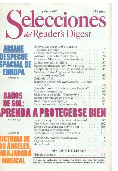 Selecciones del Reader s Digest julio 1982: Ariane, despegue espacial de Europa-