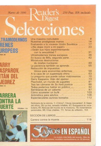 Selecciones del Reader s Digest marzo 1990: Ultramodernos trenes europeos-