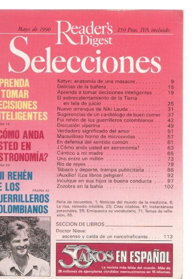 Selecciones del Reader s Digest mayo 1990: Aprenda a tomar decisiones inteligen-