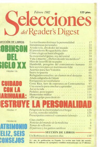 Selecciones del Reader s Digest febrero 1982: Robinson del siglo XX- Ciudad