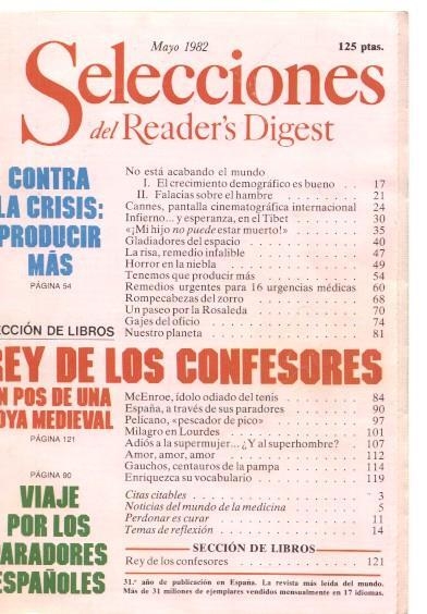 Selecciones del Reader s Digest mayo 1982: Contra la crisis: producir mas- Rey
