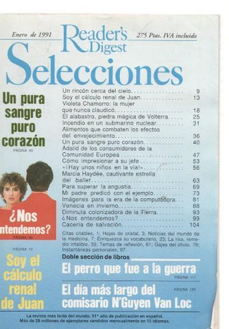 Selecciones del Reader s Digest enero 1991: Un pura sangra piuro corazon- Nos