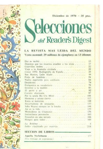 Selecciones del Reader s Digest diciembre 1970: Dejemos que los muertos ense-