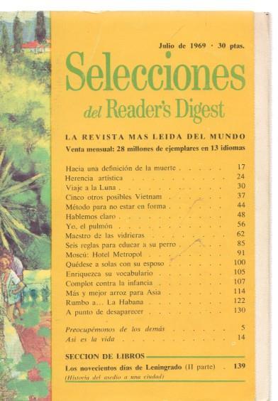 Selecciones del Reader s Digest julio 1969: Hacia una definicion de la muerte- Via-