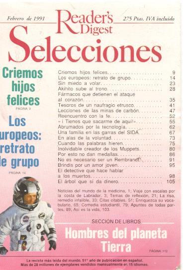 Selecciones del Reader s Digest febrero 1991: Criemos hijos felices- Los Europeos