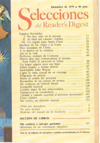 Selecciones del Reader s Digest diciembre 1979: Triptico Navideño: No hay sitio