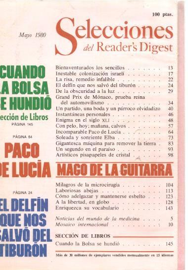 Selecciones del Reader s Digest mayo 1980: Cuando la bolsa se hundio- Paco de
