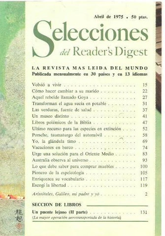 Selecciones del Reader s Digest abril 1975: Como hacer cambiar a su marido-