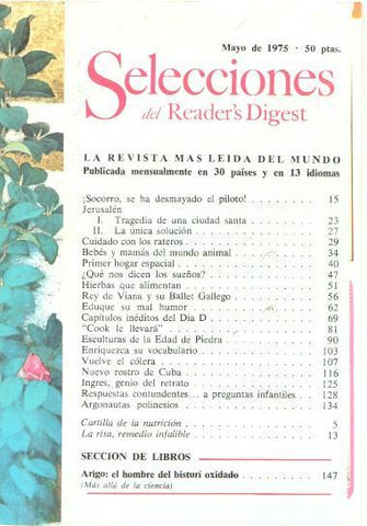Selecciones del Reader s Digest mayo 1975: Socorro, se ha desmayado el poloto!-