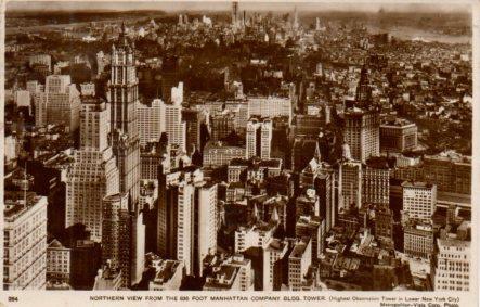 POSTAL PV04081: View from the foot Manhattan Company Tower, New York