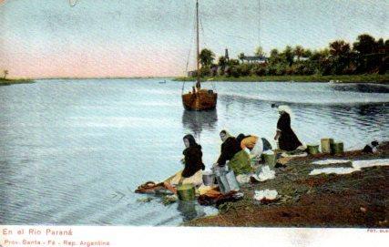 POSTAL PV03890: Mujeres en el rio Parana, prov. Santa Fe, Argentina