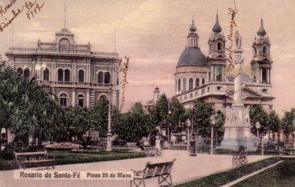 POSTAL PV03888: Plaza 25 de Mayo, Rosario de Santa Fe