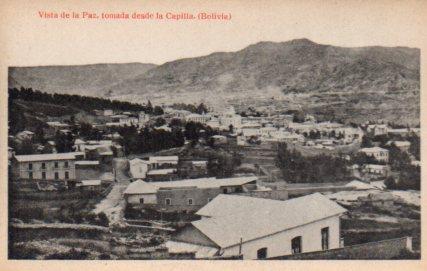 POSTAL PV03895: Vista de La Paz tomada desde la Capilla, Bolivia