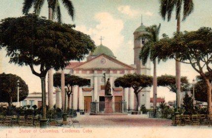 POSTAL PV03906: Statue of Columbus, Cardenas, cuba