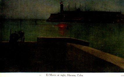 POSTAL PV03823: El Morro at night, Havana, Cuba