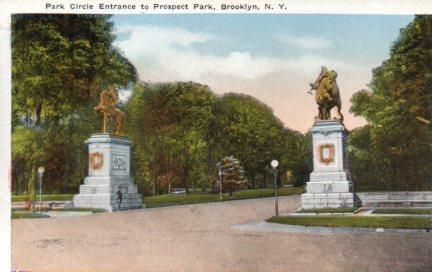 POSTAL PV03866: Park Circle Entrance to Prospect Park, Brooklyn N.Y.