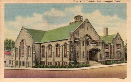 POSTAL PV04004: First M. E. Church in East Liverpool, Ohio
