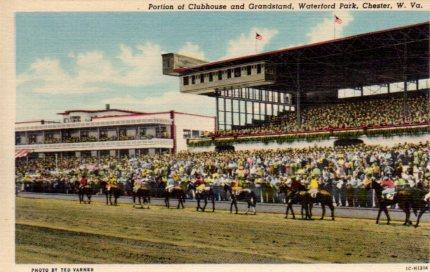 POSTAL PV03996: Clubhouse and Grandstand, Waterford Park in Chester