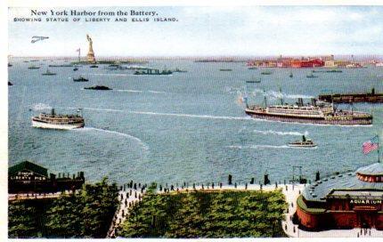 POSTAL PV03985: New York Harbour from the Battery
