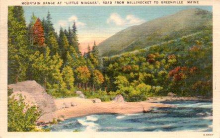 POSTAL PV04023: Mountain Range at Little Niagara, Maine