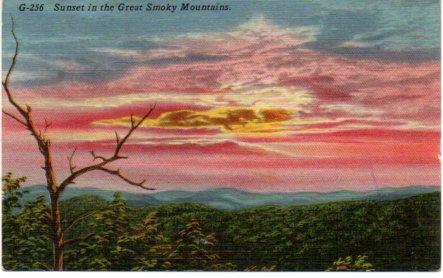 POSTAL PV04018: Sunset in the Greast Smoky Mountains