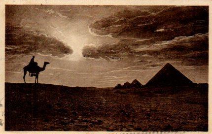 POSTAL PV03976: Sunset in the Desert, Egypt