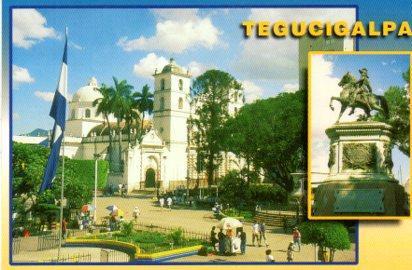 POSTAL PV04633: Catedral y Parque Central en Tegucigalpa