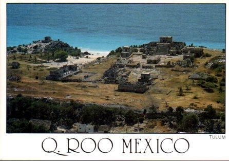 POSTAL PV04570: Vista aerea ruinas de Tulum, Mexico