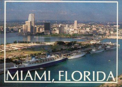 POSTAL PV04601: Aerial view of Miami