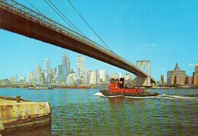 POSTAL PV04775: Brooklyn Bridge and Skyline of New York