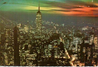 POSTAL PV04774: New York looking south night