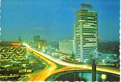 POSTAL PV04760: Monument Circle at night, Jakarta
