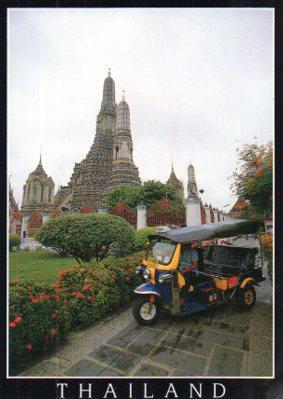 POSTAL PV04701: Tuk-Tuk in Temple of Dawn, Thailand