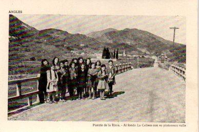 POSTAL PV04723: Niñas en el Puente de la Riera, Angles