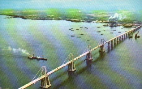 POSTAL PV04395: Vista aerea puente sobre el lago en Maracaibo
