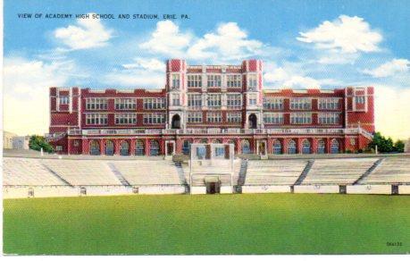 POSTAL PV04380: Academy High School and Stadium, Erie. United States