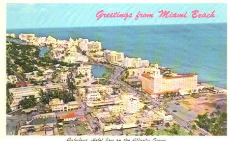 POSTAL PV04296: Hotel Row on the Atlantic Ocean, Miami Beach