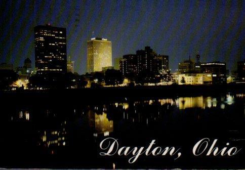 POSTAL PV04498: Dayton at night, United States