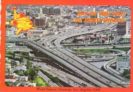 POSTAL PV04527: World famous freeways Los Angeles