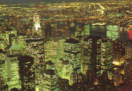 POSTAL PV04523: Aeriel view of Midtown Skyline New York