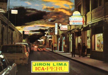 POSTAL PV04522: Vista noctura del Jiron, Ica. Peru