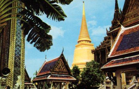 POSTAL PV04447: Main high Chedee at Wat Phra Keo, Bangkok